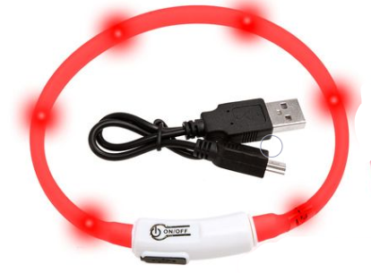 LED Silikon-Leuchtschlauch für Katze Visio Light USB rot 20-35cm