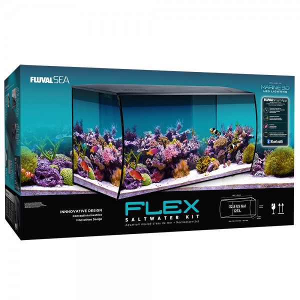 Flex Meerwasser-Aquarienset schwarz 82x39x40cm 123L