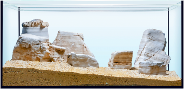 Hardscape Monument Rock Set mit Steine und Bodengrund für eine Wüstenlandschaft