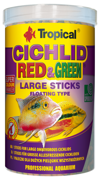 Cichlid red & green Large Sticks 1L
