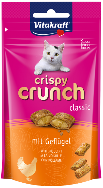 Katzensnack Crispy Crunch Classic mit Geflügel 60g