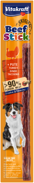 Hundesnack Beefstick`s mit Pute 48g 4Stk