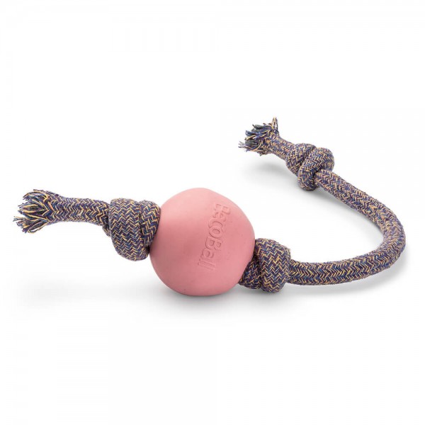 Hundespielzeug Beco Rope Ball pink L Ø 7cm / 50cm