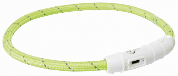 Flash Leuchtring Blink- oder Dauerlicht grün mit USB L-XL 65cm