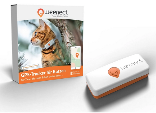 GPS-Tracker für Katzen weiss XS Ortungsgerät