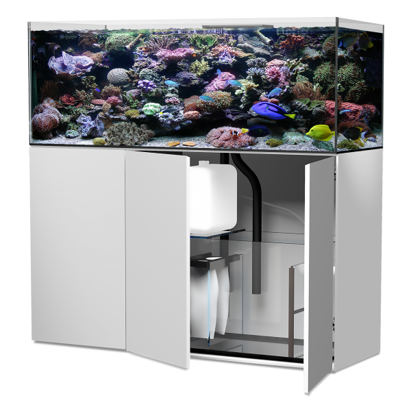 Armatus 575 XD weiß Rahmenloses Meerwasser-Komplettaquarium mit Unterschrankfiltersystem