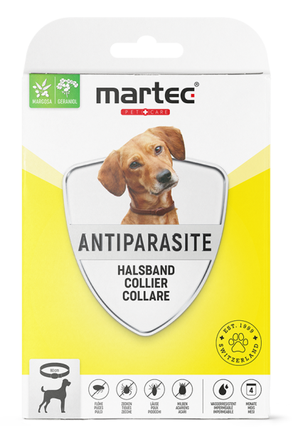Hundehalsband Antiparasite für Hunde braun bis 60cm