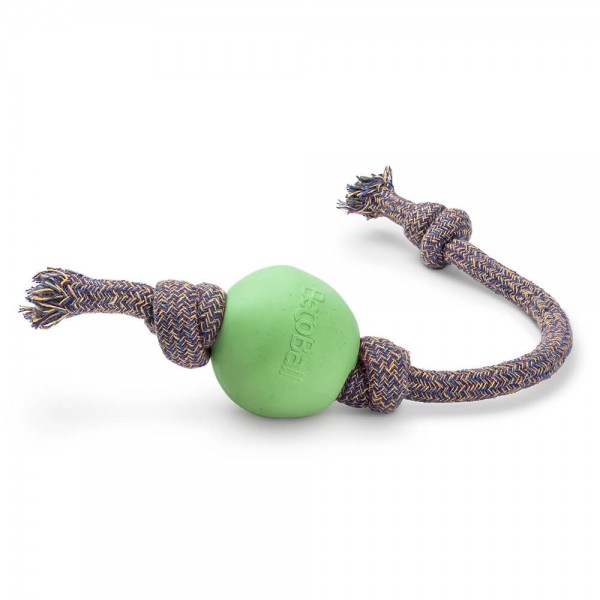 Hundespielzeug Beco Rope Ball grün L Ø 7cm / 50cm