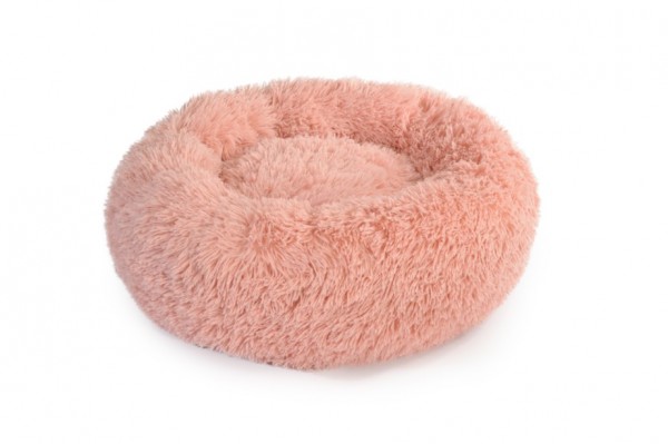 Donut-Bett mit Kunstfell rosa 80cm
