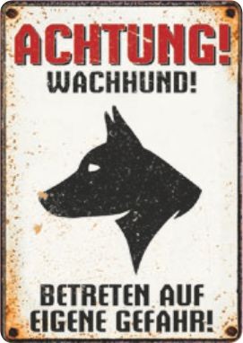 Warnschild Wachhund Profil