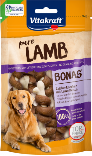 Hundesnack Calciumknochen Pure Lamb Bonas 80g
