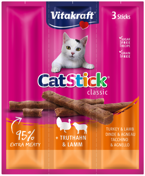 Katzensnack Cat-Stick classic mit Truthanh und Lamm 6Stk