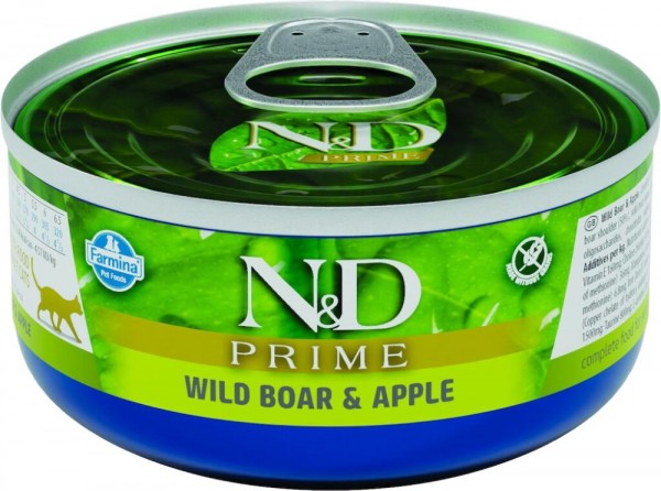 Nassfutter Prime Adult N&D mit Wildschwein und Apfel 70g