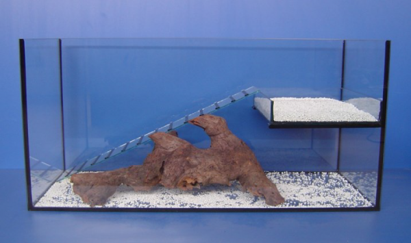 Schildkrötenbecken mit Insel+Leiter 130x55xH.40cm, Wasserstand ca. 1/2