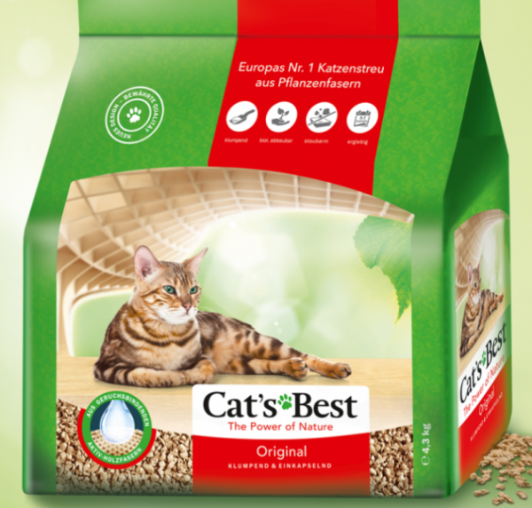 Katzenstreu Cat's Best Original Klumpenbildend biologisch abbaubar 4,3kg