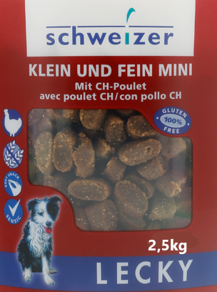 Lecky Hundesnack Klein und Fein Mini CH-Geflügel Softhäppchen 2.5kg
