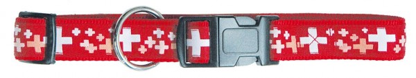 SwissLine Halsband 19mm/32-52cm reflekt. mit Schweizerkreuz Motiv