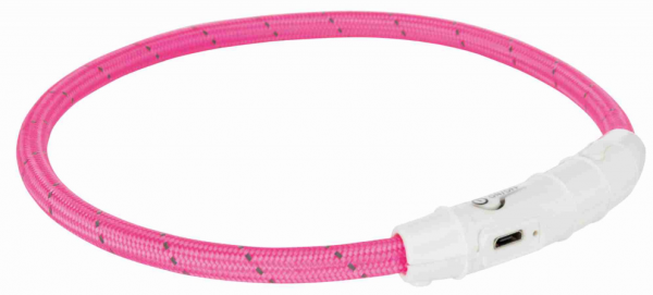 Flash Leuchtring Blink- oder Dauerlicht pink mit USB M-L 45cm