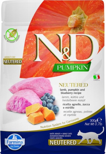 Feline N&D Pumpkin Neutered Adult Lamm & Heidelbeeren 300g