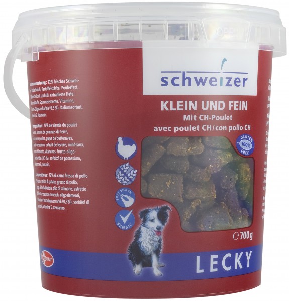 Lecky Hundesnack Klein und Fein CH-Geflügel Softhäppchen 700g