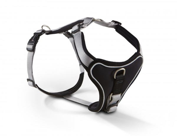 Hundegeschirr Professional Comfort silber-schwarz Gr.2 40-45cmx25mm