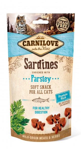Katzensnack Crunchy Getreidefrei mit Sardinen und Petersilie 50g