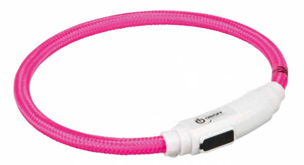 Flash Leuchtring pink mit Sicherheitsverschluss und USB 35cm