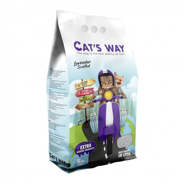 Cat's Way Katzenstreu Lavender, 5L, natürliches Bentonit