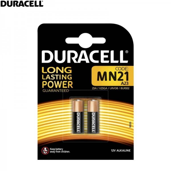 Alkaline Batterie Knopfzelle (2er Pack) 12 Volt A23 23A / V23GA / MN21 (33mAh)