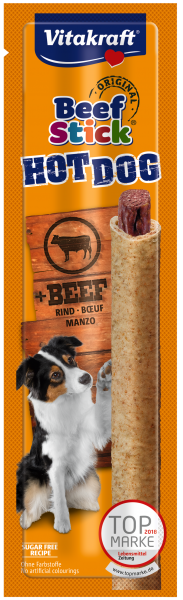 Hundesnack Beefstick Hot Dog mit Rind 30g