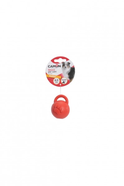 Hundespielzeug Ball mit Handgriff aus Gummi mit Quitscher Ø6,5cm