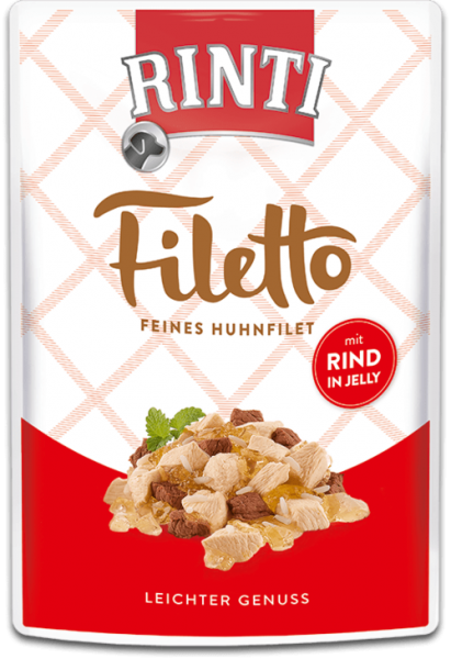 Nassfutter Rinti filetto Huhn & Rind 100g in Jelly