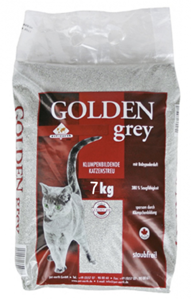 Katzenstreu Golden Grey mit Babypulver Staubfrei 7kg