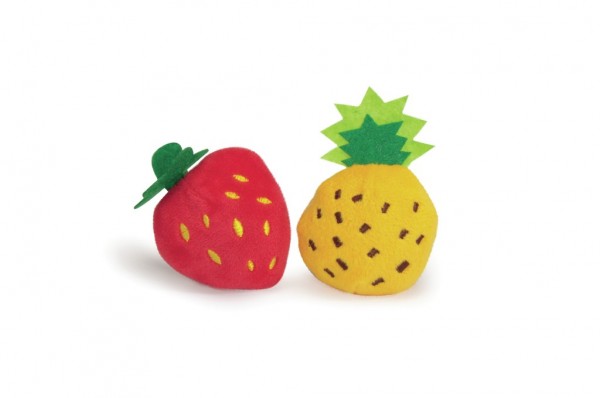 Katzenspielzeug Ananas und Erdbeere ca 7-8cm